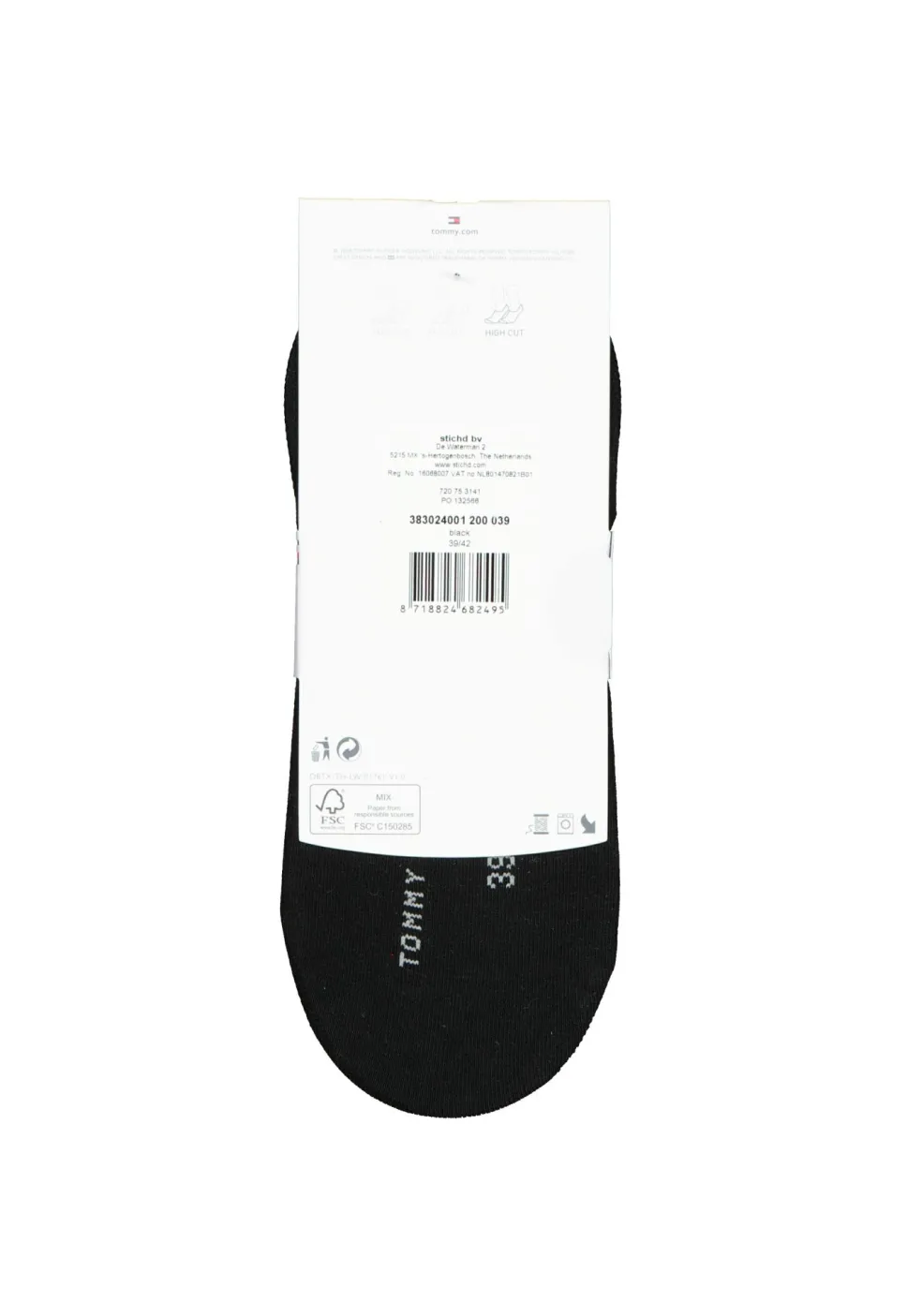 Tommy Hilfiger damessokken Footie (2-pack), onzichtbare sneakersokken katoen, zwart