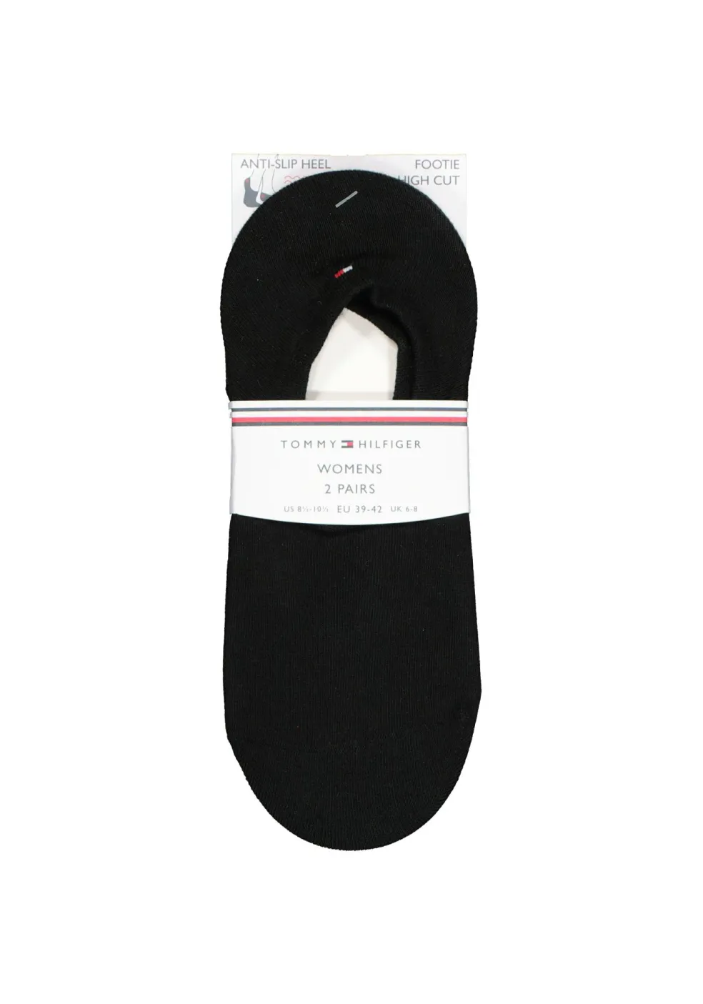 Tommy Hilfiger damessokken Footie (2-pack), onzichtbare sneakersokken katoen, zwart