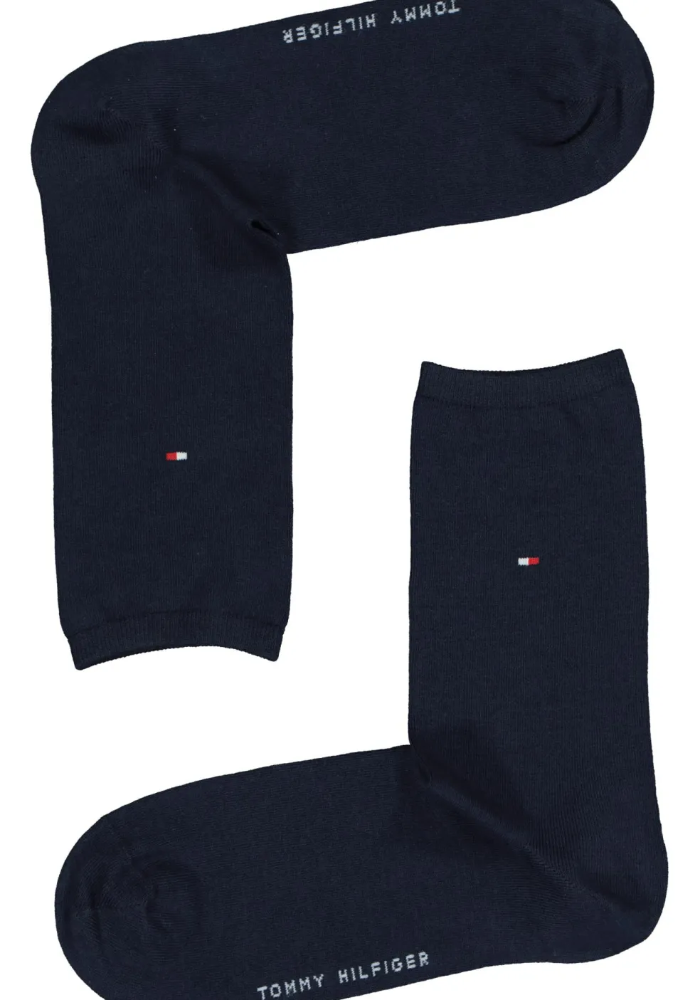 Tommy Hilfiger damessokken Small Stripe (2-pack), uni en gestreept katoen, off white met blauw