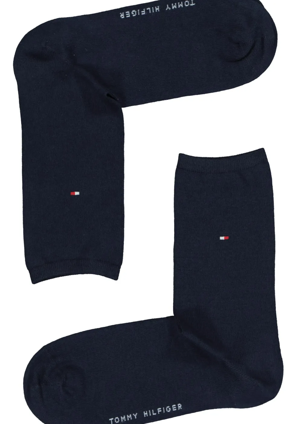 Tommy Hilfiger damessokken Small Stripe (2-pack), uni en gestreept katoen, donkerblauw met wit
