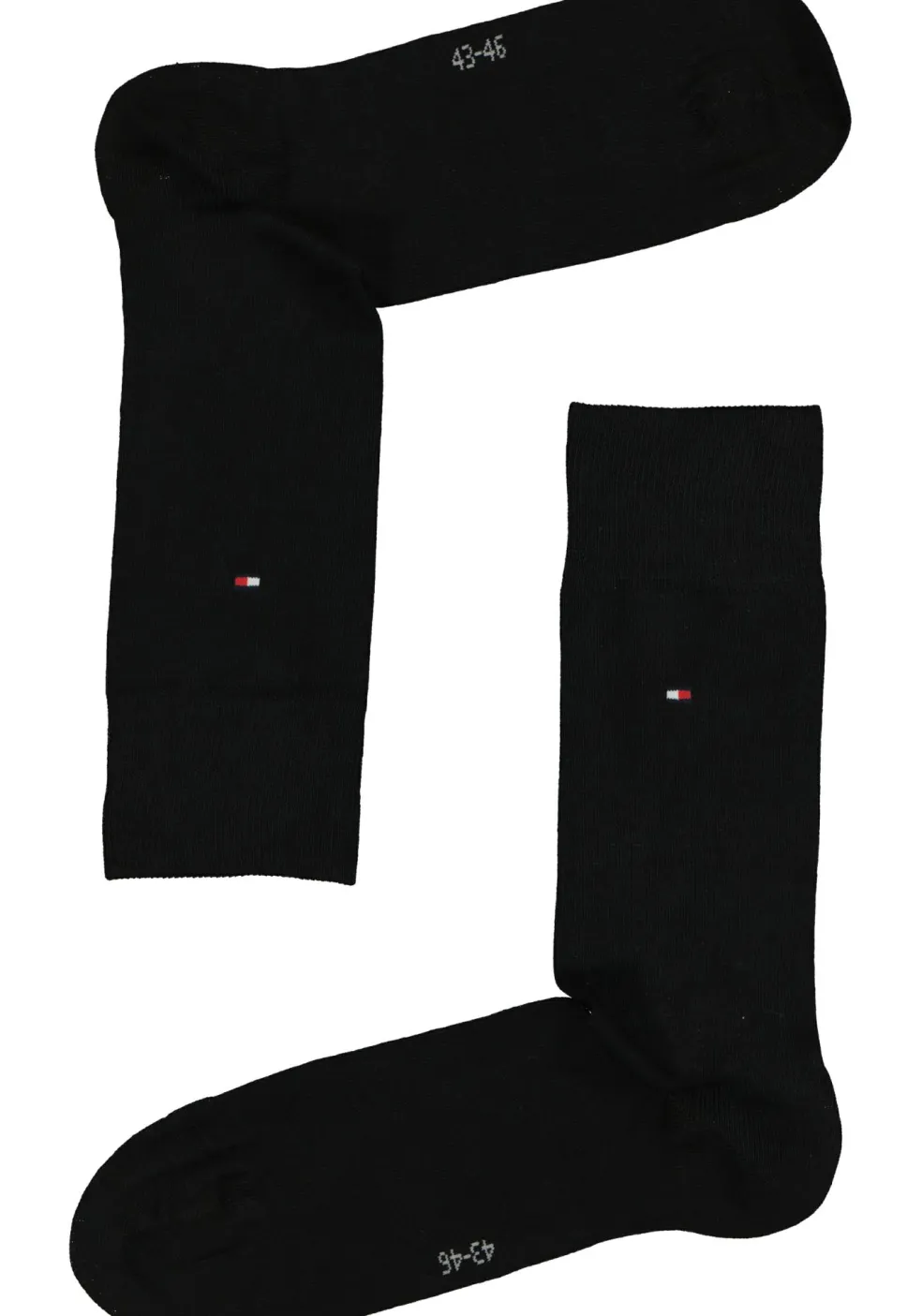 Tommy Hilfiger Duo Stripe Socks (2-pack), herensokken katoen, gestreept en uni, zwart met grijs