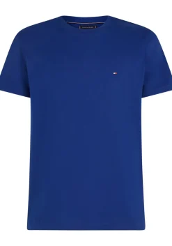 Tommy Hilfiger Essential Regular Fit Solid Tee, heren T-shirt korte mouw O-hals, blauw