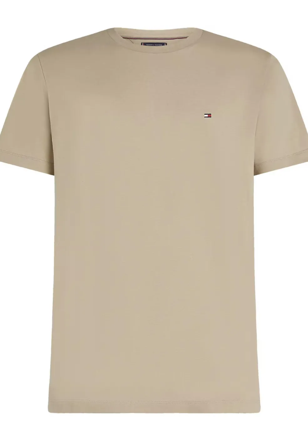 Tommy Hilfiger Essential Regular Fit Solid Tee, heren T-shirt korte mouw O-hals, beige