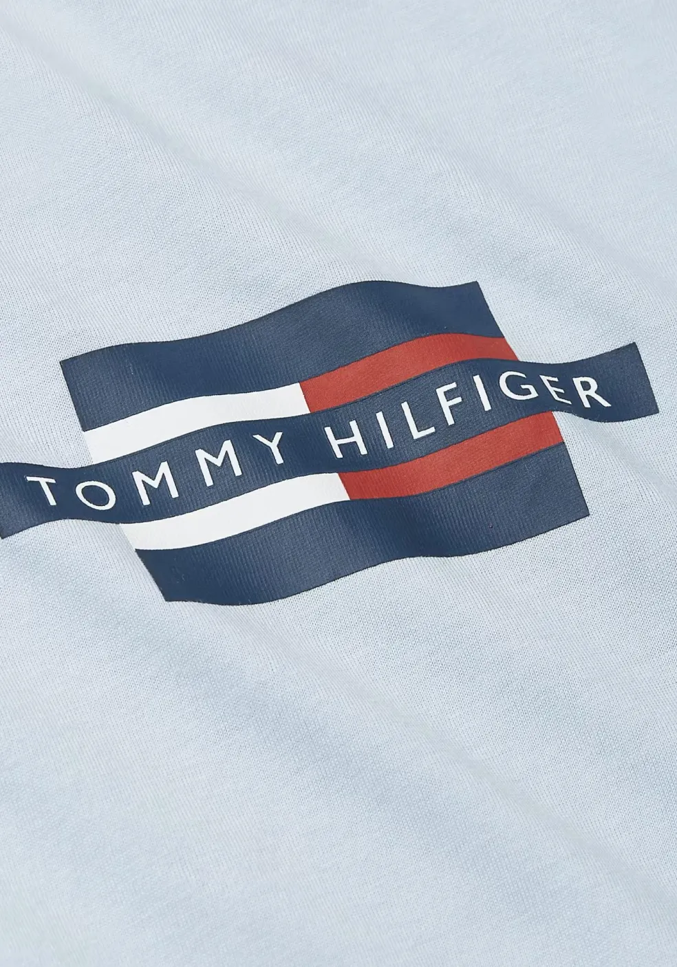 Tommy Hilfiger Flag Box Tee, heren T-shirt korte mouw O-hals, blauw