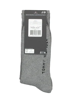 Tommy Hilfiger Flag Socks (1-pack), unisex sportsokken katoen, grijs melange
