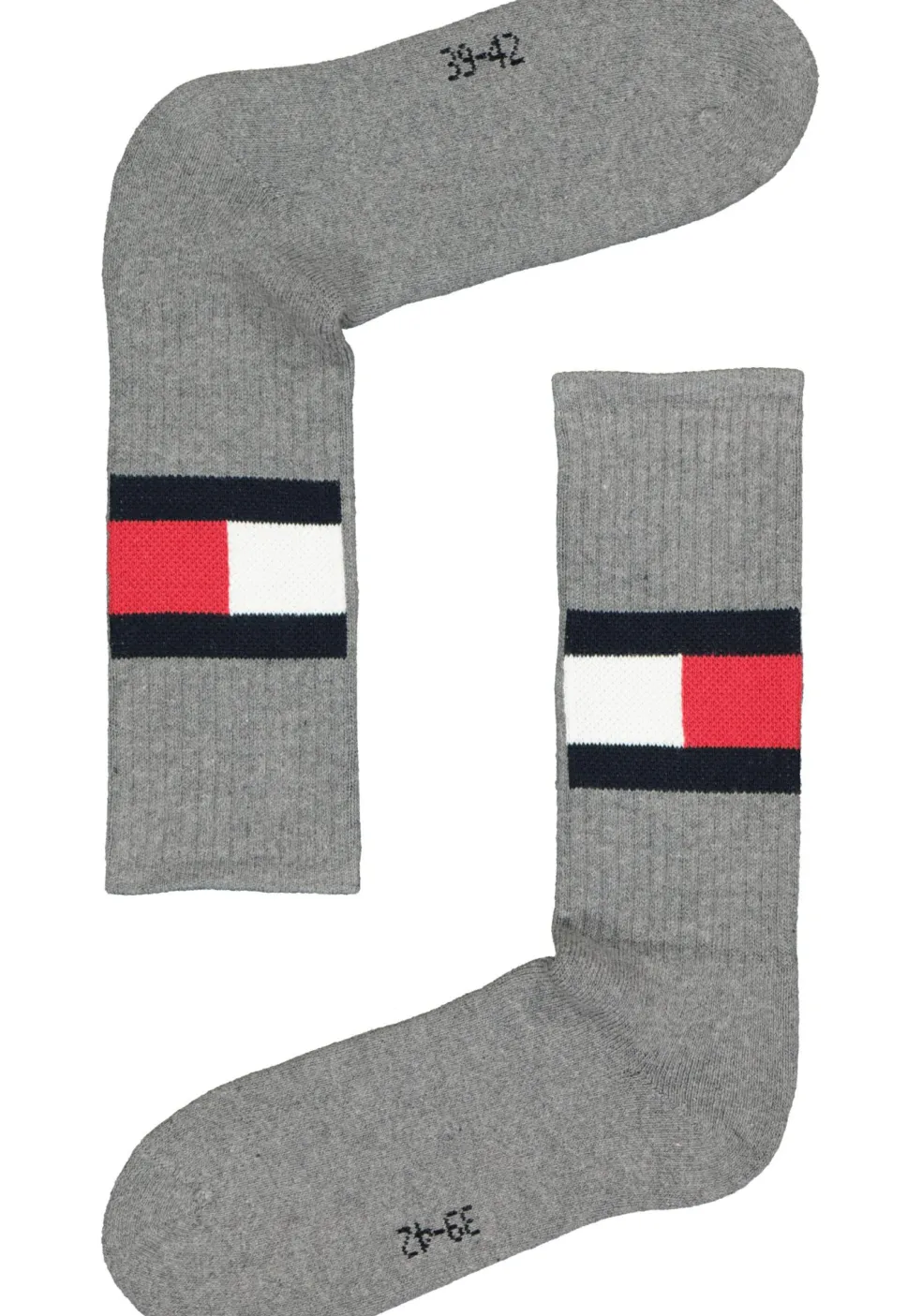 Tommy Hilfiger Flag Socks (1-pack), unisex sportsokken katoen, grijs melange