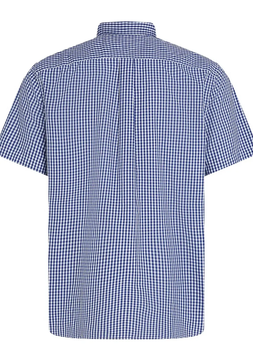 Tommy Hilfiger Flex Poplin Regular Fit Shirt, korte mouw, popeline, blauw met wit geruit