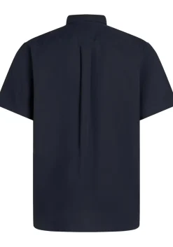 Tommy Hilfiger Flex Poplin Regular Fit Shirt, korte mouw, popeline, donkerblauw