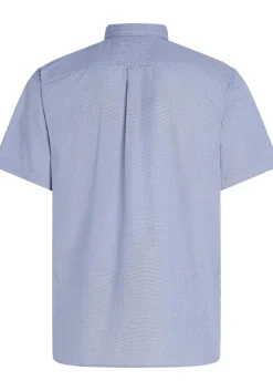 Tommy Hilfiger Flex Poplin Regular Fit Shirt, korte mouw, popeline, heel fijn blauw met wit geruit