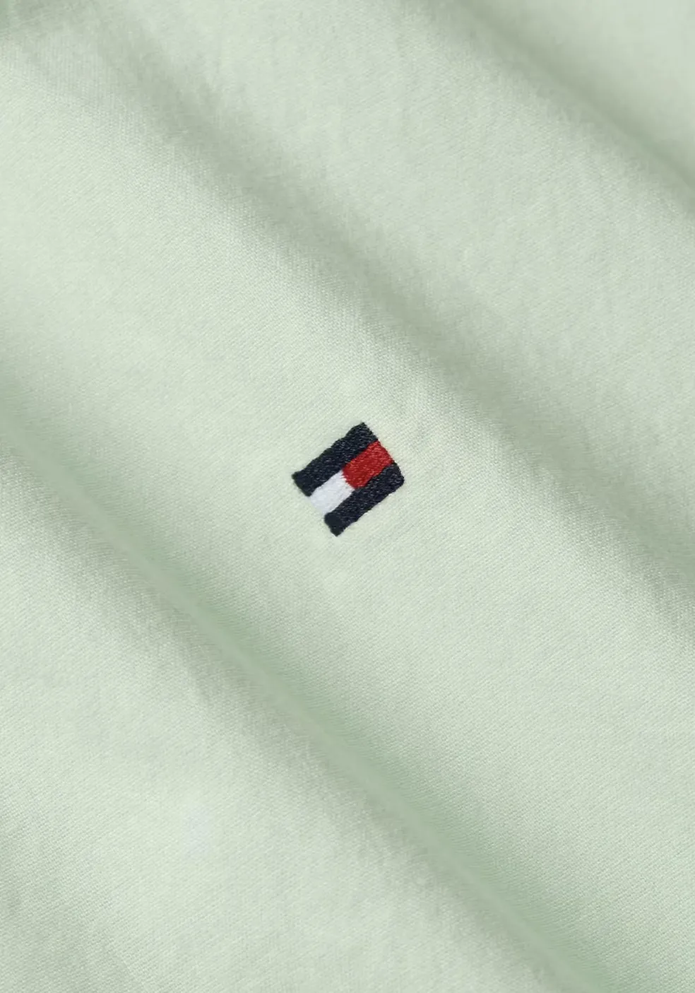 Tommy Hilfiger Flex Poplin Regular Fit Shirt, korte mouw, popeline, lichtgroen
