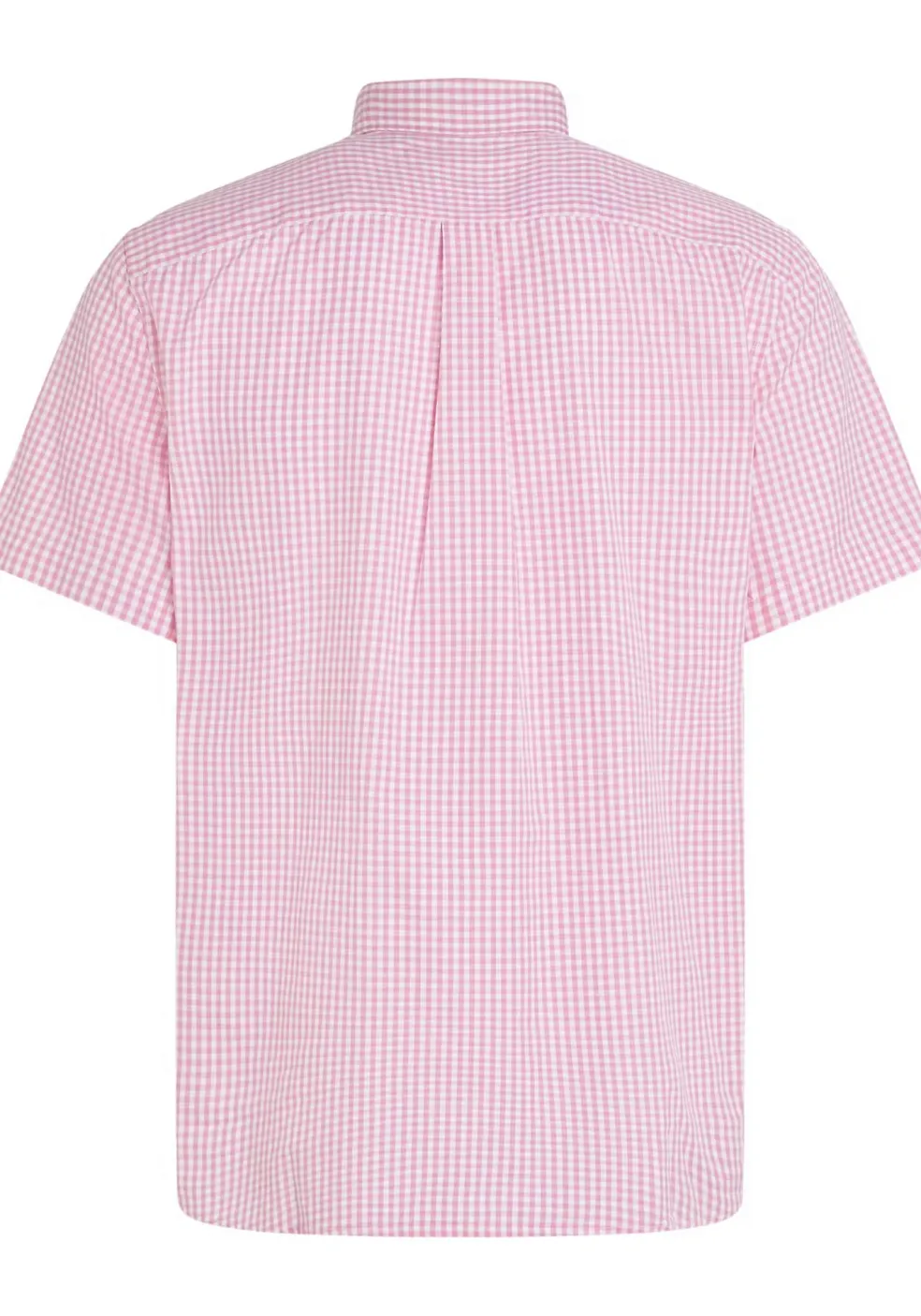 Tommy Hilfiger Flex Poplin Regular Fit Shirt, korte mouw, popeline, roze met wit geruit