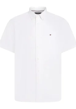 Tommy Hilfiger Flex Poplin Regular Fit Shirt, korte mouw, popeline, wit