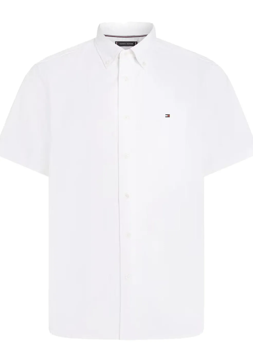 Tommy Hilfiger Flex Poplin Regular Fit Shirt, korte mouw, popeline, wit