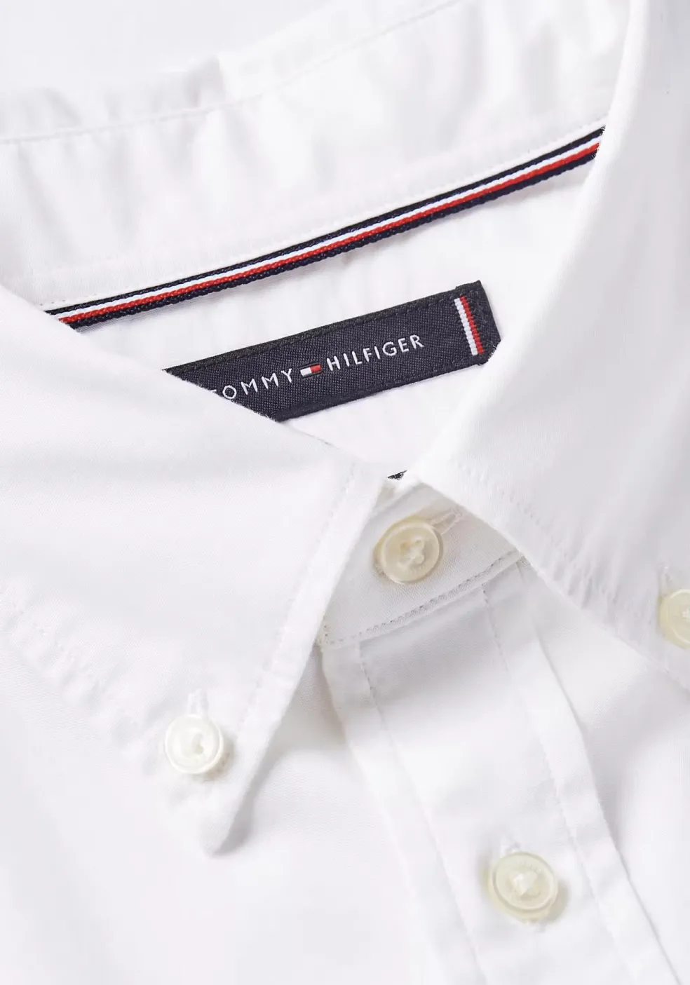 Tommy Hilfiger Flex Poplin Regular Fit Shirt, korte mouw, popeline, wit