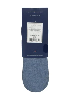 Tommy Hilfiger Footie Socks (2-pack), heren sneaker sokken katoen, onzichtbaar, jeans blauw