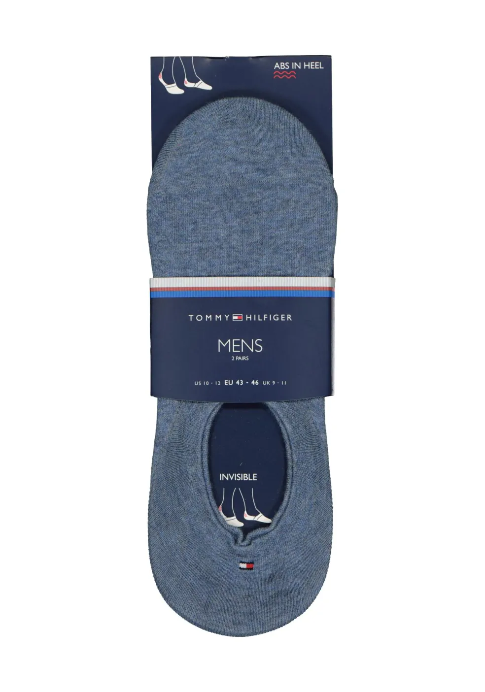 Tommy Hilfiger Footie Socks (2-pack), heren sneaker sokken katoen, onzichtbaar, jeans blauw