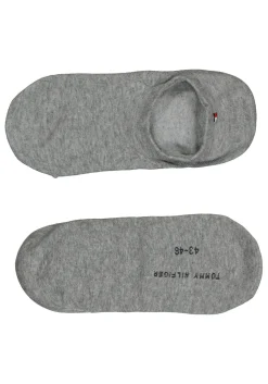 Tommy Hilfiger Footie Socks (2-pack), heren sneaker sokken katoen, onzichtbaar, grijs melange