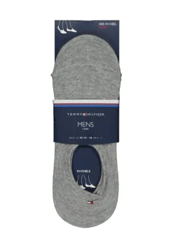 Tommy Hilfiger Footie Socks (2-pack), heren sneaker sokken katoen, onzichtbaar, grijs melange