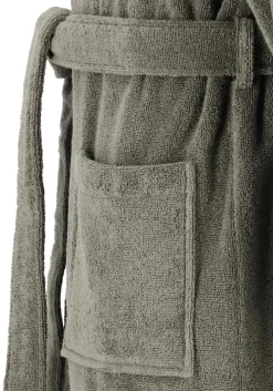 Tommy Hilfiger heren badjas, dik badstof met capuchon, grijs