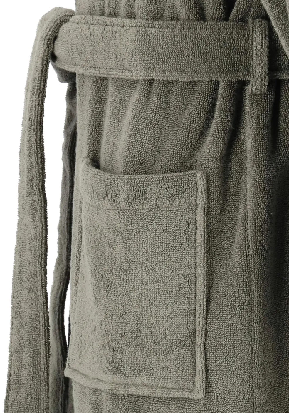Tommy Hilfiger heren badjas, dik badstof met capuchon, grijs