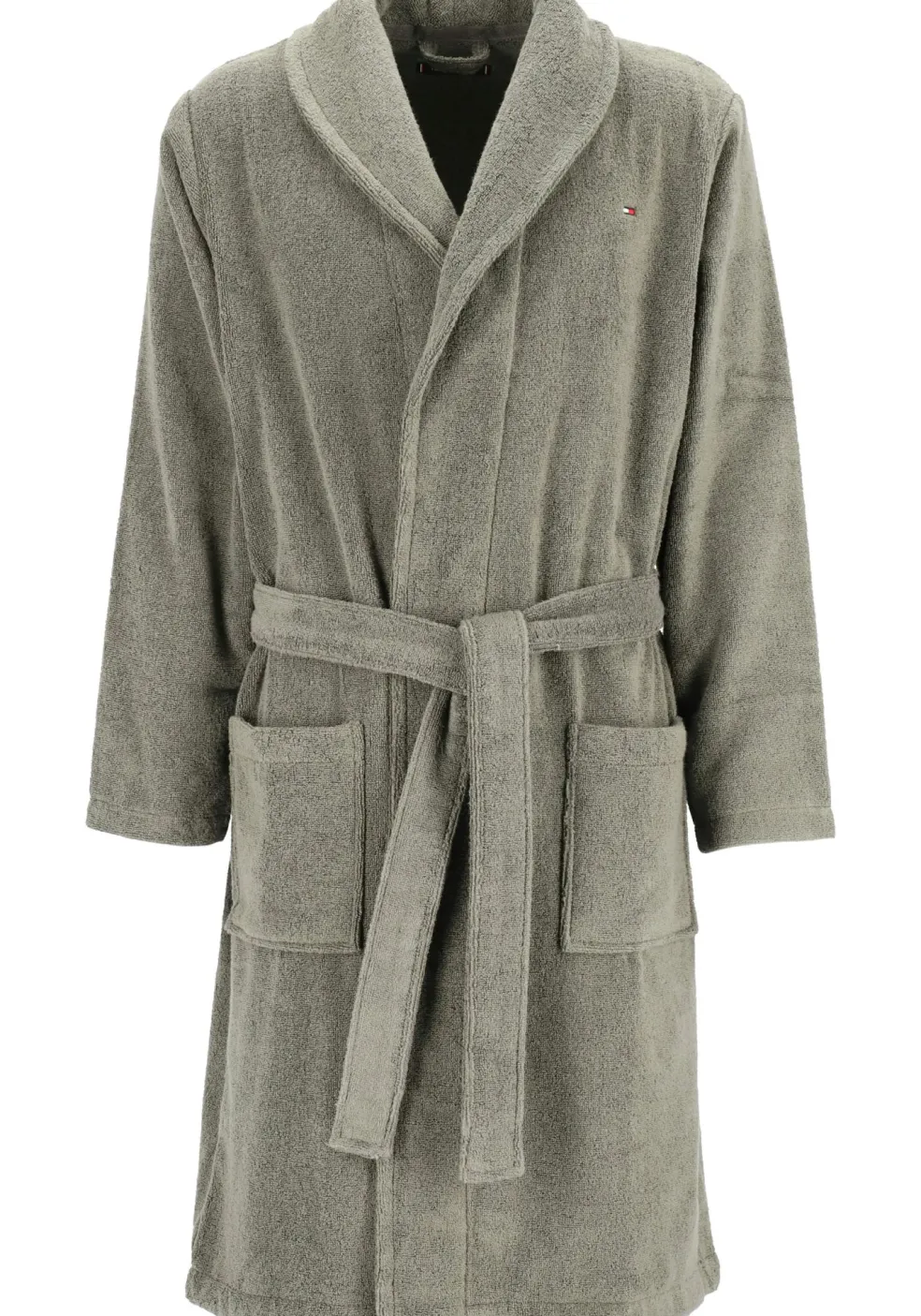 Tommy Hilfiger heren badjas, dik badstof, grijs