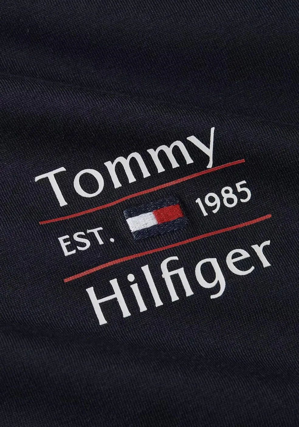Tommy Hilfiger Hilfiger Stack Tee, heren T-shirt korte mouw O-hals, donkerblauw
