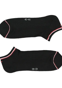 Tommy Hilfiger Iconic Sports Sneaker Socks (2-pack), heren sport enkelsokken, zwart