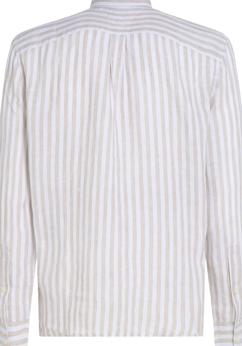 Tommy Hilfiger Linen Essential Regular Fit Shirt, structuur, beige met wit gestreept