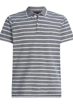 Tommy Hilfiger Linen Pique Regular Polo, heren poloshirt, donkerblauw gestreept