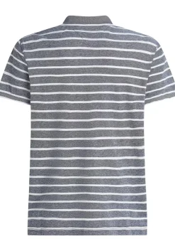 Tommy Hilfiger Linen Pique Regular Polo, heren poloshirt, donkerblauw gestreept