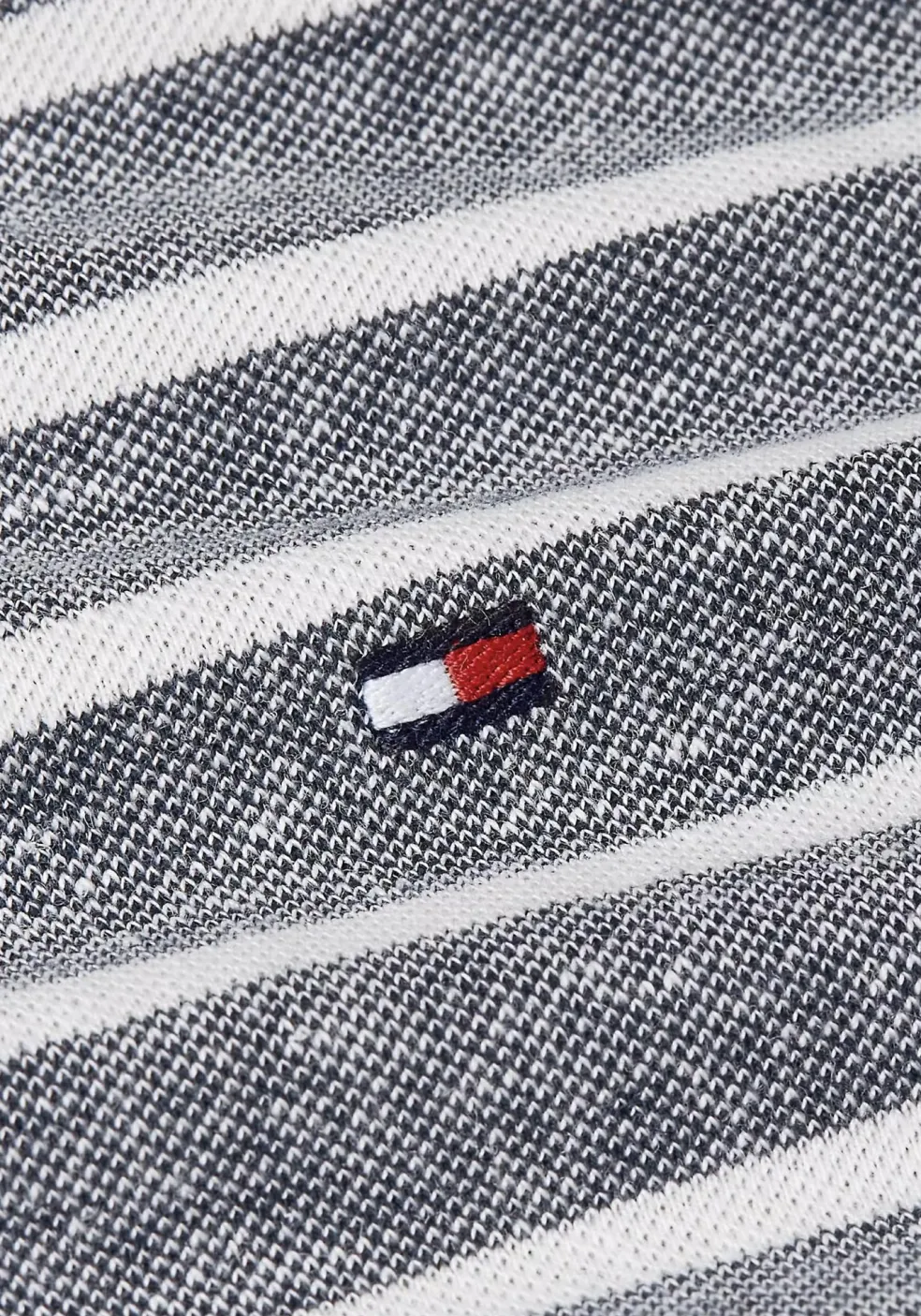 Tommy Hilfiger Linen Pique Regular Polo, heren poloshirt, donkerblauw gestreept
