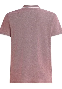 Tommy Hilfiger Linen Pique Regular Polo, heren poloshirt, rood melange