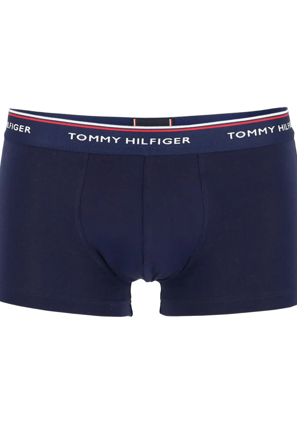 Tommy Hilfiger low rise trunk (3-pack), lage heren boxers kort, blauw met 3 kleuren tailleband