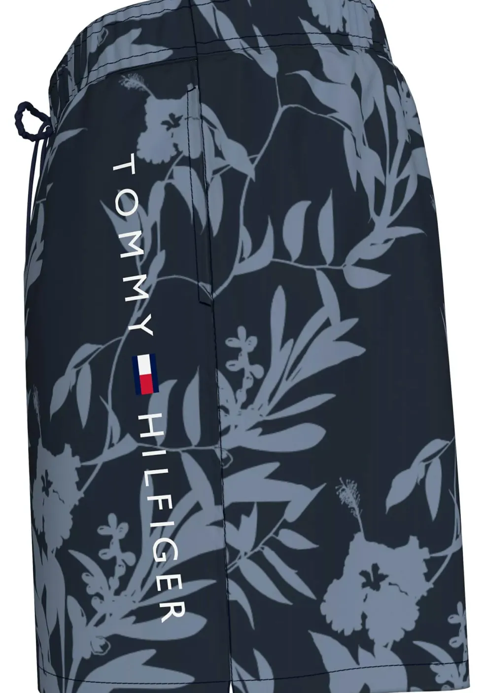 Tommy Hilfiger Medium Drawstring swimshort, heren zwembroek, donkerblauw met lichtblauwe bloemen print