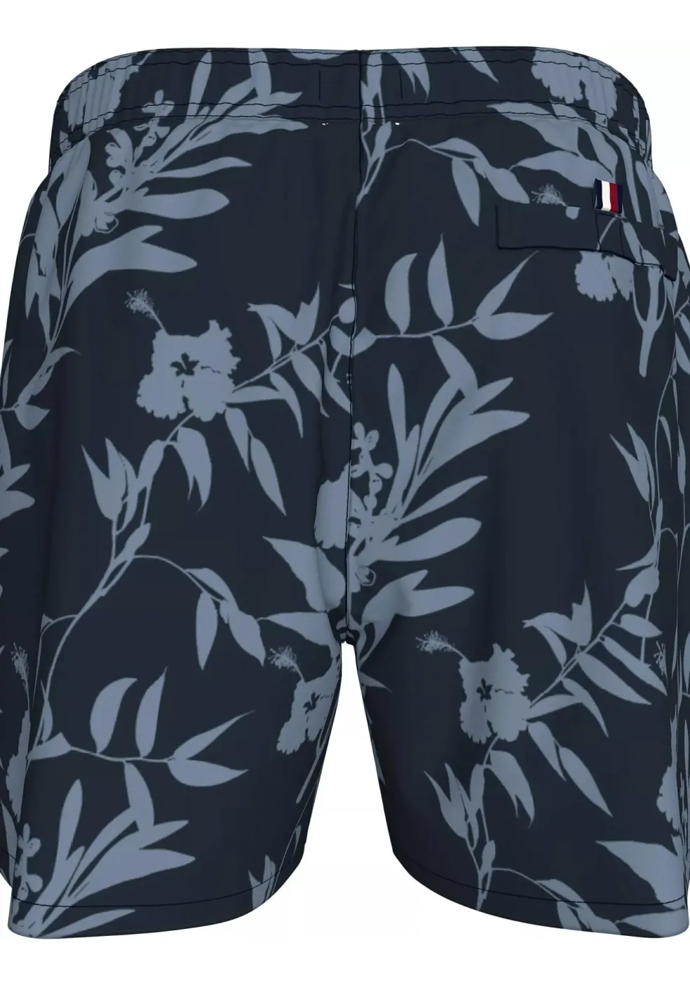 Tommy Hilfiger Medium Drawstring swimshort, heren zwembroek, donkerblauw met lichtblauwe bloemen print