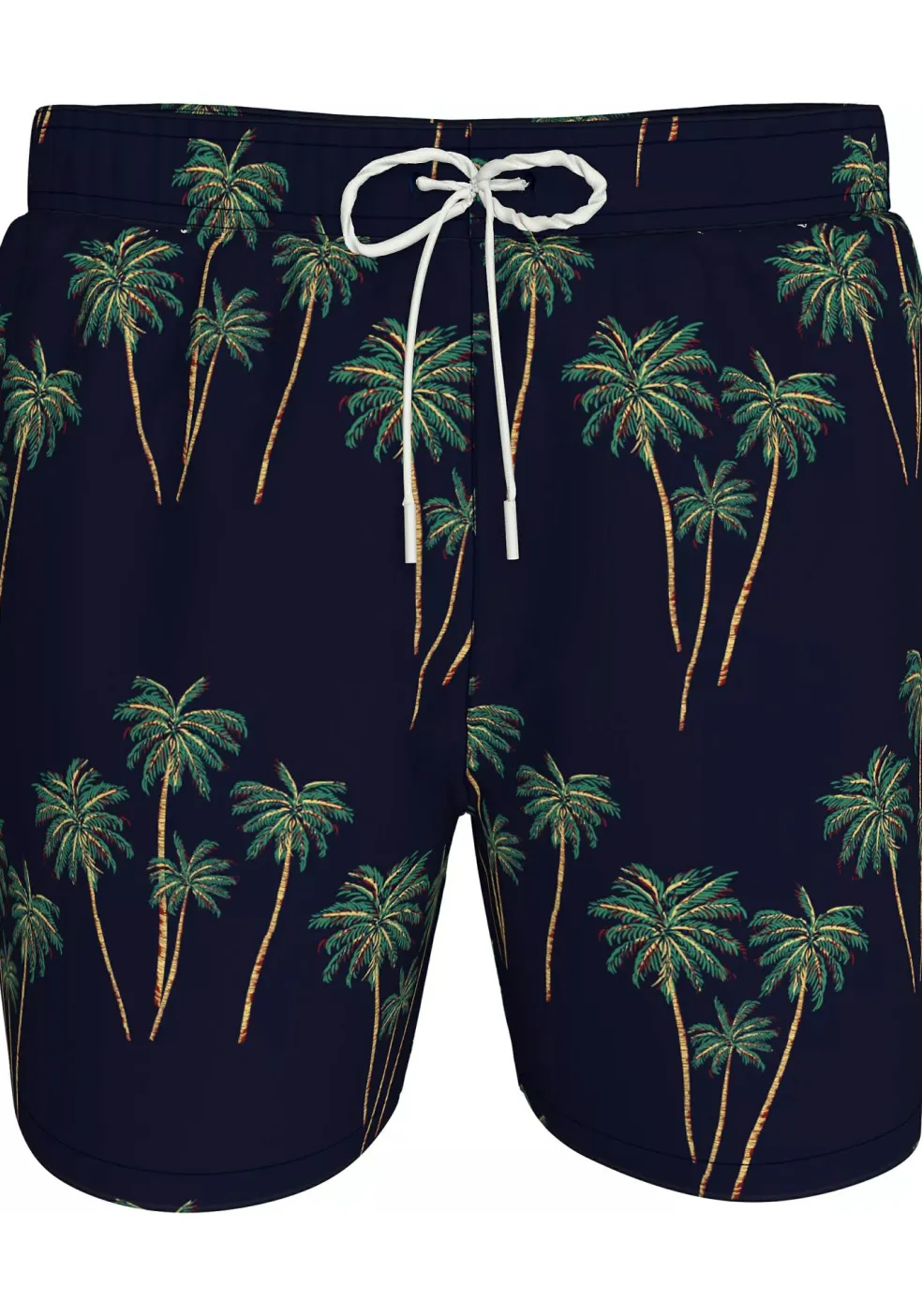 Tommy Hilfiger Medium Drawstring swimshort, heren zwembroek, donkerblauw met palmbomen print