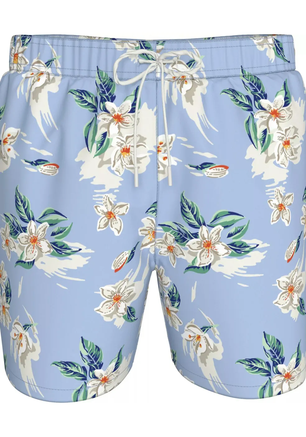 Tommy Hilfiger Medium Drawstring swimshort, heren zwembroek, lichtblauw met bloemen print