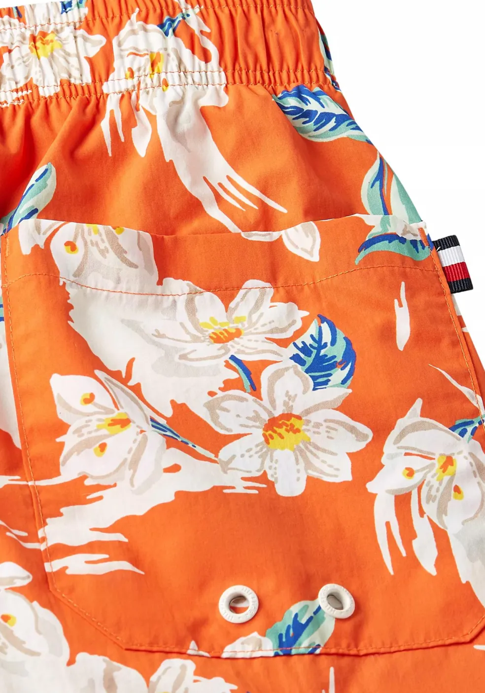 Tommy Hilfiger Medium Drawstring swimshort, heren zwembroek, warm oranje met bloemen print