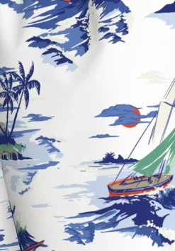 Tommy Hilfiger Medium Drawstring swimshort, heren zwembroek, wit met print