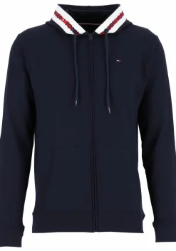 Tommy Hilfiger Nature Tech hoodie sweatvest, heren vest met capuchon, middeldik, blauw