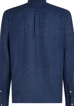 Tommy Hilfiger Pigment Dyed Regular Fit Shirt, popeline, donkerblauw