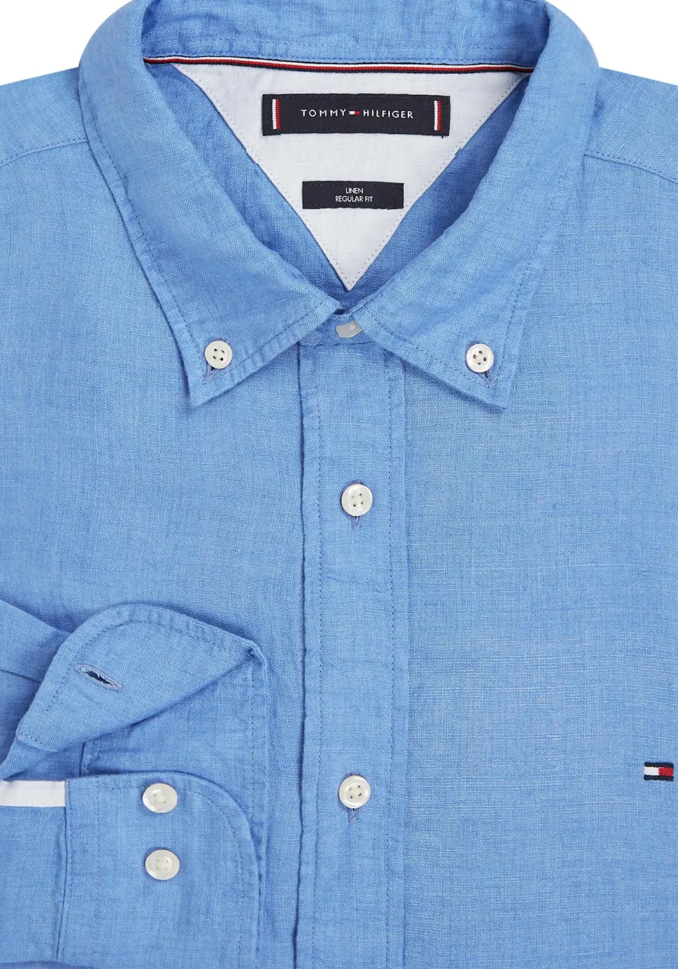 Tommy Hilfiger Pigment Dyed Regular Fit Shirt, popeline, middenblauw