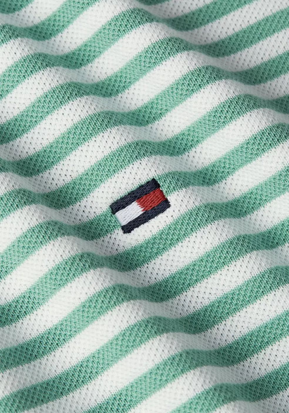 Tommy Hilfiger 1985 Regular Polo, heren poloshirt, groen met wit gestreept