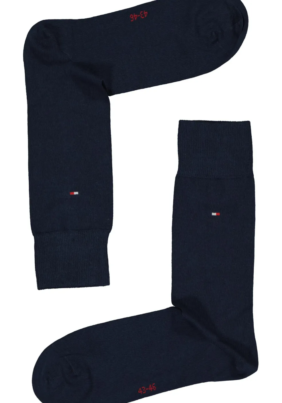 Tommy Hilfiger Rugby Stripe Socks (2-pack), herensokken katoen gestreept en uni, blauw met rood
