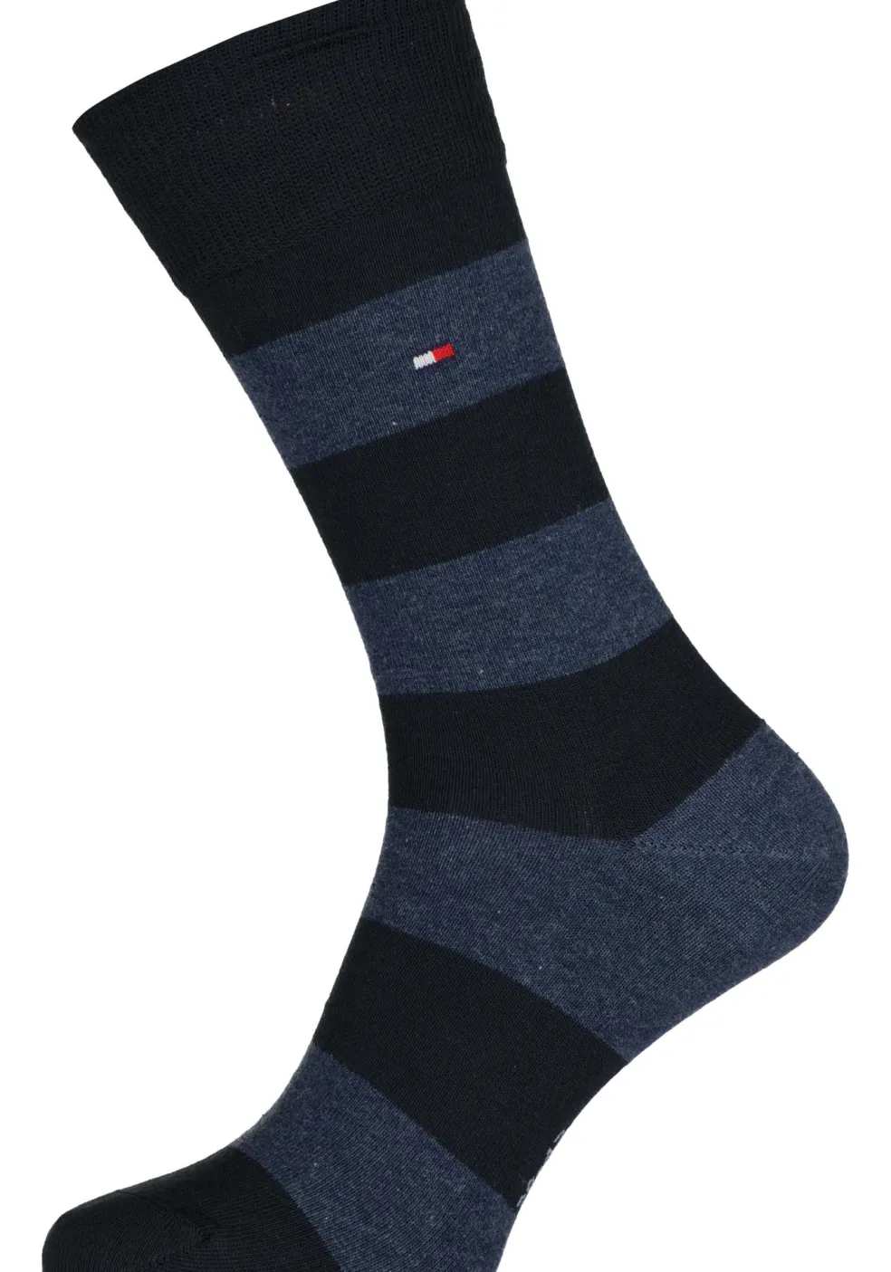 Tommy Hilfiger Rugby Stripe Socks (2-pack), herensokken katoen gestreept en uni, blauw