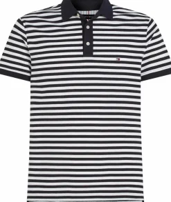 Tommy Hilfiger 1985 Slim Polo, heren poloshirt, blauw-wit gestreept