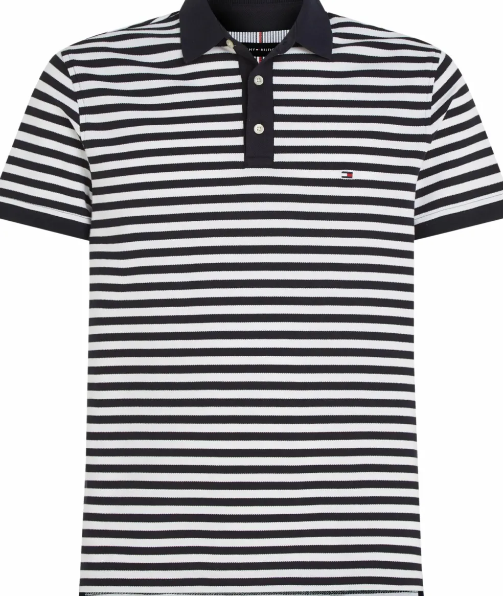 Tommy Hilfiger 1985 Slim Polo, heren poloshirt, blauw-wit gestreept