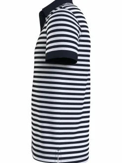 Tommy Hilfiger 1985 Slim Polo, heren poloshirt, blauw-wit gestreept