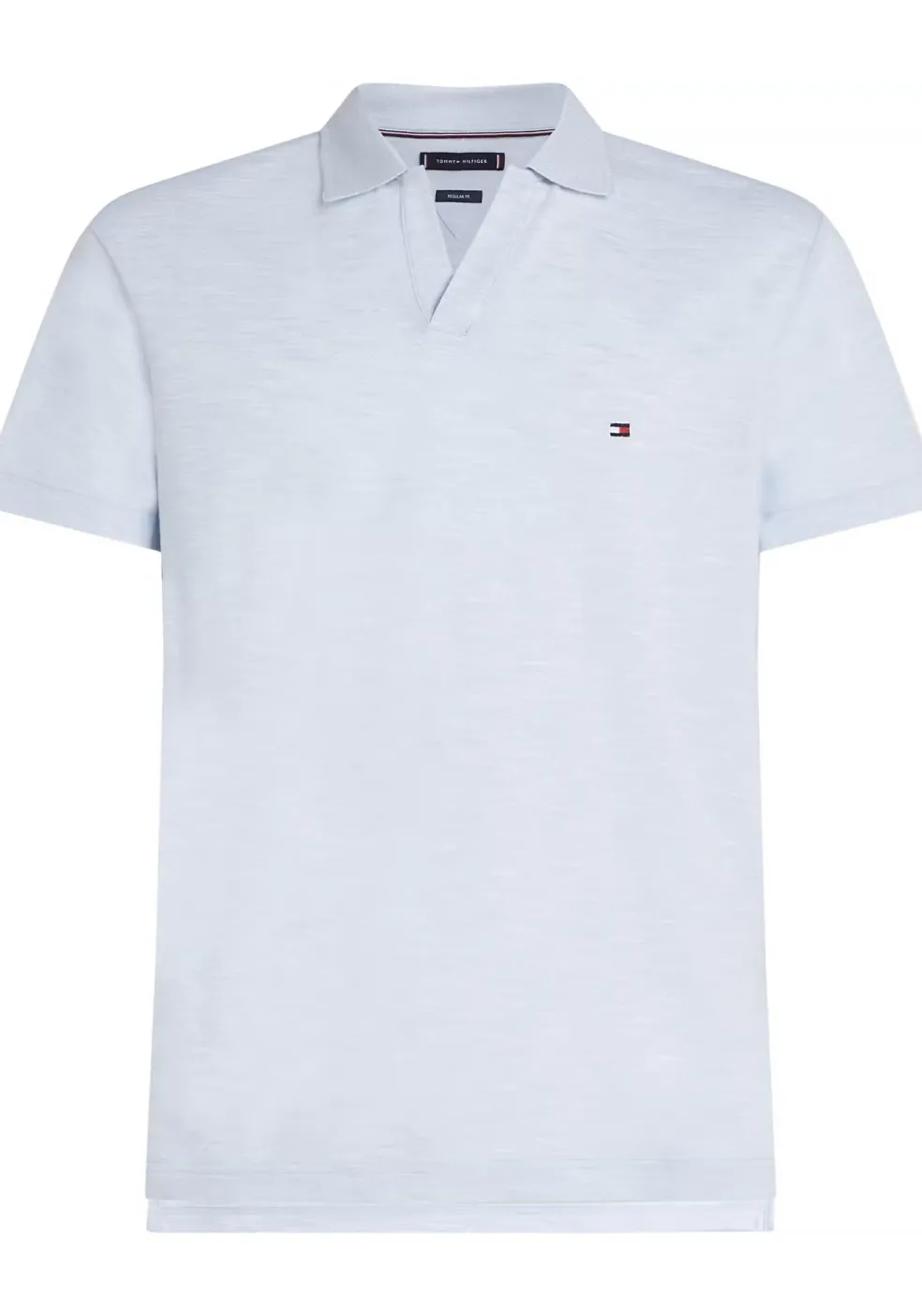 Tommy Hilfiger Slub Oxford Regular Polo, heren poloshirt, blauw