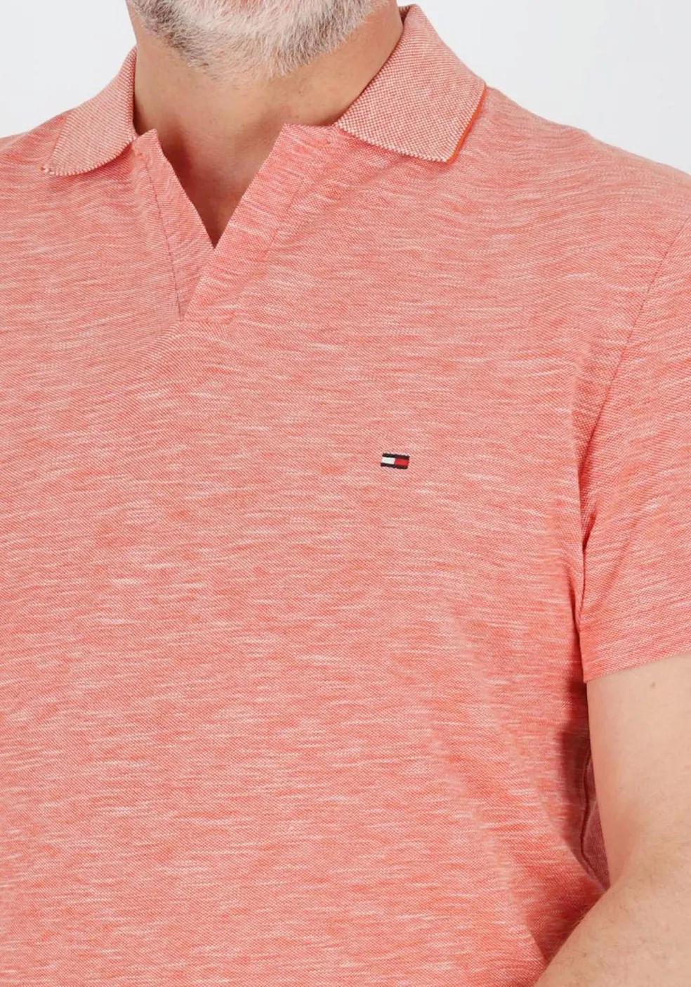 Tommy Hilfiger Slub Oxford Regular Polo, heren poloshirt, oranje